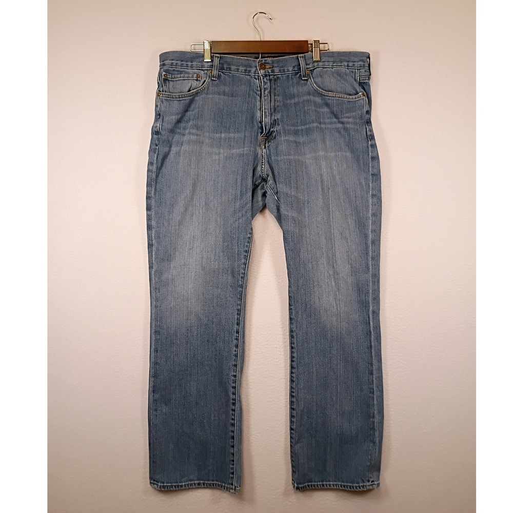 Classic Americana Lucky Brand Mens 38x32 Blue Straight Leg Stretch Denim Jeans